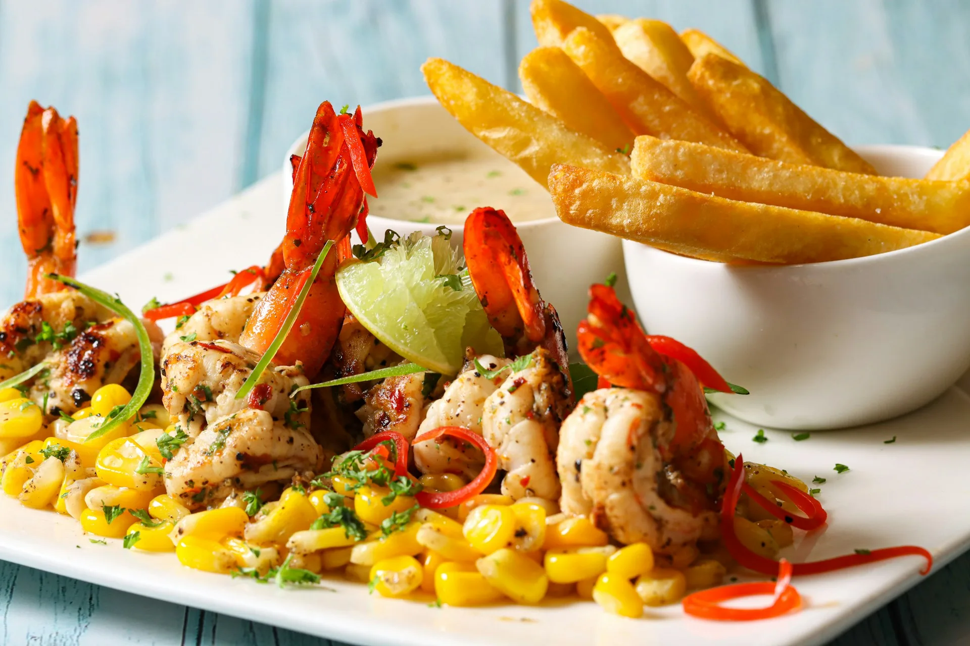 Garlic prawns